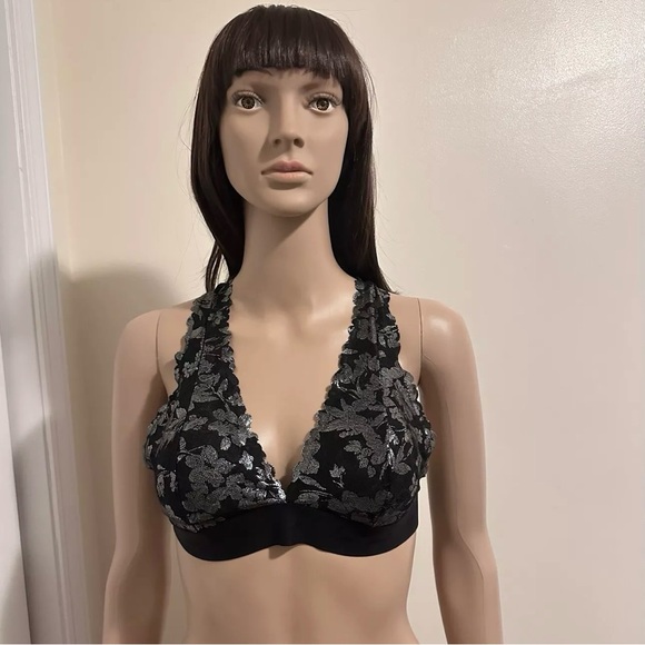 PINK Victoria’s Secret Floral Lace Halter Bralette Women’s Size Large - Picture 1 of 13
